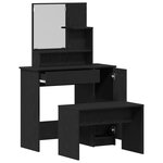 Ensemble de table de maquillage vidaXL en chêne noir en bois d'ingénierie