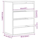 vidaXL Commode d'angle chêne marron 60x41x76 cm bois d'ingénierie