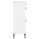 vidaXL Étagère à chaussures et pieds en métal Blanc Bois de pin OSLO