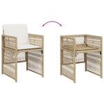 vidaXL Chaises de jardin avec coussins lot de 4 beige résine tressée