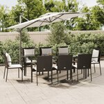 vidaXL Ensemble à manger jardin 9Pièces et coussins noir résine tressée