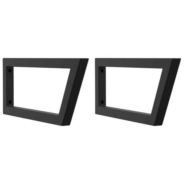 vidaXL Supports d'étagères pour lavabo 2 Pièces noir trapèze acier