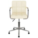 vidaXL Chaise pivotante de salle à manger Crème Tissu
