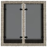 vidaXL Table de jardin avec dessus en verre gris clair résine tressée