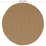vidaXL Tapis de surface Naturel Ø 150 cm Jute