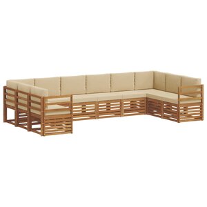 vidaXL Ensemble de canapés d'extérieur 10 pc Naturel et Beige