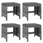 vidaXL Ensemble à manger de jardin coussins 9Pièces Résine tressée Gris