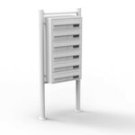 Bloc 6 boites aux lettres sur pieds 6 entrées acier galvanisé blanc