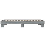 vidaXL Cadre de lit sonoma gris 75x190 cm bois d'ingénierie et métal