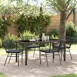 vidaXL Ensemble de salle à manger de jardin 5 pièces avec coussins en poly rotin noir