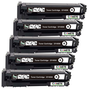 201X - 5 toners compatibles avec HP 201X CF400X Noir - Entreprise française