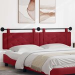 vidaXL Tête de lit suspendue Avec lumière LED Bordeaux Simili cuir