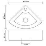 vidaXL Lavabo avec trop-plein 45x32x12 5 cm Céramique Argenté