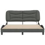 vidaXL Cadre de lit avec LED sans matelas gris foncé 160x200 cm tissu