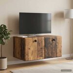 vidaXL Meuble TV mural 59 5 x 41 x 30 cm Bois ancien Bois d'ingénierie