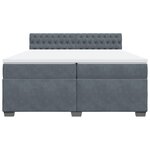 vidaXL Sommier à lattes de lit et matelas Gris foncé 200x200cm Velours