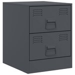 vidaXL Table de chevet anthracite 34 5x39x44 cm acier