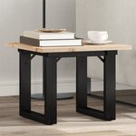 vidaXL Table basse cadre en O 50x50x35 cm bois de pin massif et fonte
