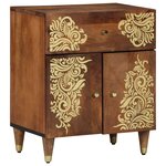 vidaXL Table de chevet 50x33x60 cm en bois solide de manguier