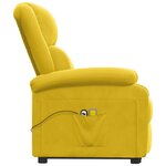 vidaXL Fauteuil de massage Jaune Velours