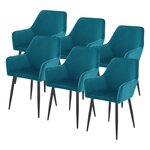 Lot de 6 chaises de salle à manger 86 x 57 x 56 cm bleu turquoise 03_0009900