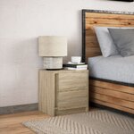 vidaXL Armoire de chevet avec lumières LED chêne sonoma
