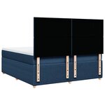 vidaXL Sommier à lattes de lit avec matelas Bleu 200x200 cm Tissu
