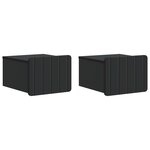 vidaXL Cabinet de chevet mural 2 pc Noir 33 x 34 5 x 24 cm