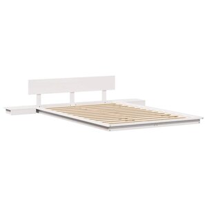 vidaXL Cadre de lit avec tête de lit Marron 135 x 190 cm bois
