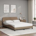 vidaXL Lit avec matelas Dover cappuccino 140x200 cm similicuir