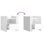 vidaXL Table de chevet blanc 45x50x50 cm bois d’ingénierie