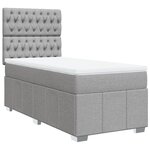 vidaXL Sommier à lattes de lit et matelas Gris clair 90x190 cm Tissu