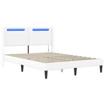 vidaXL Cadre de lit avec bandes LED Blanc 120 x 190 cm Simili cuir