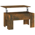 vidaXL Table basse Chêne fumé 79x49x41 cm Bois d'ingénierie