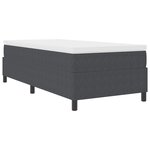vidaXL Lit à ressorts gris foncé avec matelas  taille simple