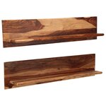 vidaXL Étagères murales 2 Pièces 118 x 26 x 20 cm Bois de Sesham massif