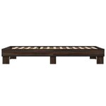 vidaXL Cadre de lit chêne marron 90x200 cm bois d'ingénierie et métal