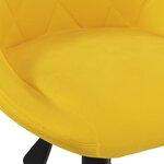 vidaXL Chaise pivotante de salle à manger Jaune moutarde Velours