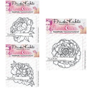 3 Tampons transparents - passion Pivoines - 9 5 x 6 5 cm