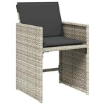 vidaXL Chaises de jardin avec coussins lot de 4 gris clair poly rotin