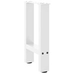 vidaXL Pieds de table basse Blanc 2 pièces 28 x (42-43) cm Acier