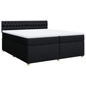 vidaXL Sommier à lattes de lit avec matelas Noir 200x200 cm Tissu