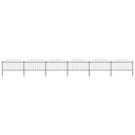 vidaXL Clôture de jardin à dessus en lance Acier (1 25-1 5)x10 2m Noir