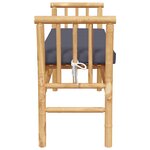 Banc de jardin vidaXL avec coussin en bambou de 110 cm