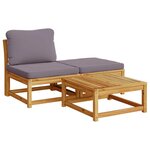 vidaXL Salon de jardin avec coussins 7 Pièces bois massif d'acacia