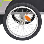 vidaXL Remorque de vélo gris et vert 30 kg