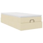 vidaXL Cadre de lit ottoman avec matelas crème 90x190 cm tissu