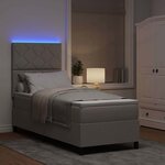 vidaXL Lit à ressorts avec matelas avec LED Taupe 80 x 200 cm tissu