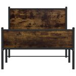 vidaXL Cadre de lit en métal sans matelas chêne fumé 100x200 cm