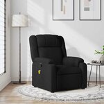 vidaXL Fauteuil inclinable de massage noir tissu